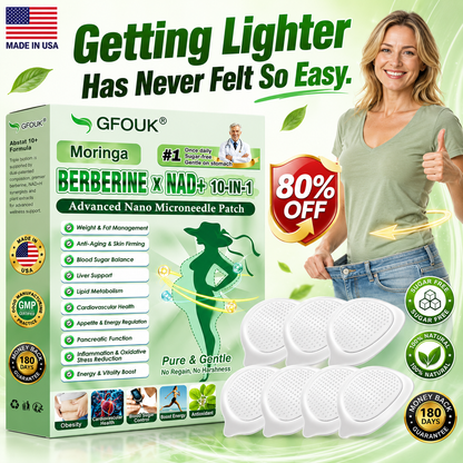 GFOUK® Moringa Berberine x NAD+ 10-in-1 Nano Micropoint Patch for Weight Management, Metabolism & Daily Energy Support